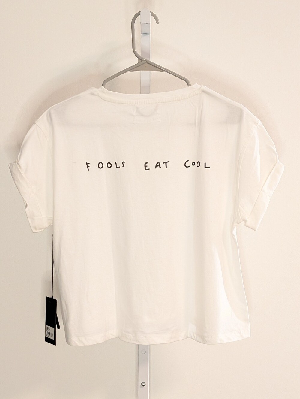 NWT One Teaspoon Cropped White Graphic Tee